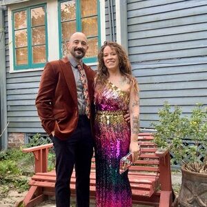 Multicolor Sequin One-Shoulder Dress